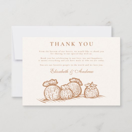 Western Boho Cactus Wüste Landscape Wedding Dankeskarte (Vorderseite)