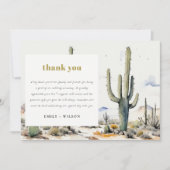 Western Boho Cactus Wüste Landscape Wedding Dankeskarte (Vorderseite)