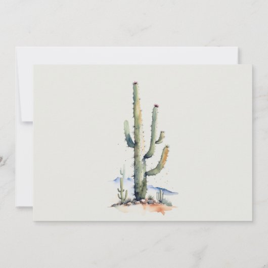 Western Boho Cactus Wüste Landscape Wedding Dankeskarte (Rückseite)