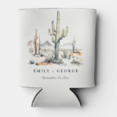 Western Boho Cactus Wüste Landscape Wedding Dosenkühler (Vorderseite)