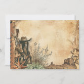 Western Boho Cactus Wüste Landscape Wedding Einladung (Rückseite)