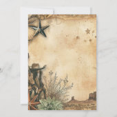 Western Boho Cactus Wüste Landscape Wedding Einladung (Rückseite)