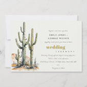 Western Boho Cactus Wüste Landscape Wedding Einladung (Vorderseite)