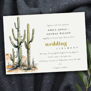 Western Boho Cactus Wüste Landscape Wedding Einladung