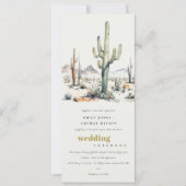 Western Boho Cactus Wüste Landscape Wedding Einladung (Vorderseite)
