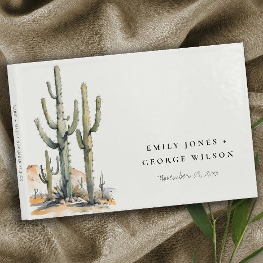 Western Boho Cactus Wüste Landscape Wedding Gästebuch