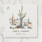 Western Boho Cactus Wüste Landscape Wedding Geschenkanhänger (Vorderseite)