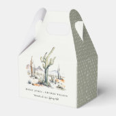 Western Boho Cactus Wüste Landscape Wedding Geschenkschachtel (Rückseite)
