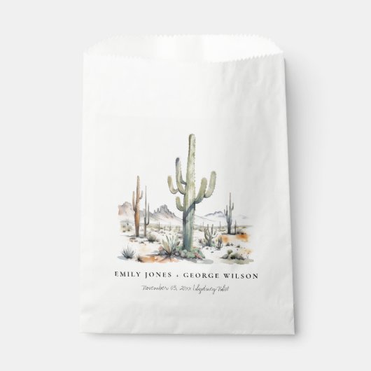 Western Boho Cactus Wüste Landscape Wedding Geschenktütchen (Vorderseite)