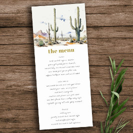 Western Boho Cactus Wüste Landscape Wedding Menu Einladung