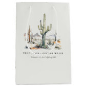 Western Boho Cactus Wüste Landscape Wedding Mittlere Geschenktüte (Vorderseite)