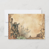 Western Boho Cactus Wüste Landscape Wedding RSVP Karte (Rückseite)