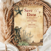 Western Boho Cactus Wüste Landscape Wedding Save The Date
