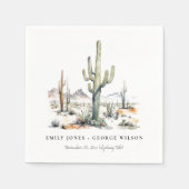 Western Boho Cactus Wüste Landscape Wedding Serviette (Vorderseite)