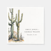 Western Boho Cactus Wüste Landscape Wedding Serviette (Vorderseite)