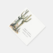 Western Boho Cactus Wüste Landscape Wedding Serviette (Ecke)
