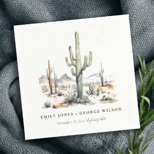 Western Boho Cactus Wüste Landscape Wedding Serviette