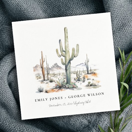 Western Boho Cactus Wüste Landscape Wedding Serviette