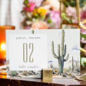 Western Boho Cactus Wüste Landscape Wedding Tischnummer