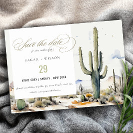 Western Boho Cactus Wüste Wasserfarbenlandschaft Save The Date