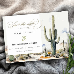Western Boho Cactus Wüste Wasserfarbenlandschaft Save The Date