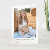 Western Boho Country Lace Foto Abschluss Dankeskarte (Vorderseite)