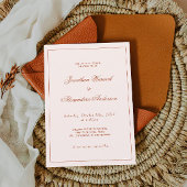 Western Boho Cream und Terracotta Wedding Einladung