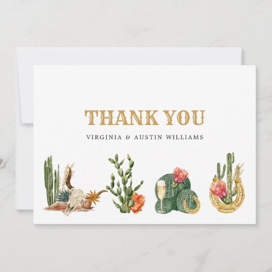 Western Boho Dankeskarte (Vorderseite)