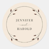 Western Boho Farm Ranch Hochzeit Runder Aufkleber (Vorderseite)