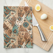 Western Boho-Fliesenmuster Geschirrtuch (Viertel Falte)