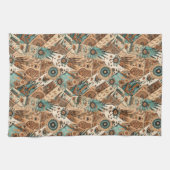 Western Boho-Fliesenmuster Geschirrtuch (Horizontal)