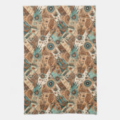 Western Boho-Fliesenmuster Geschirrtuch (Vertikal)