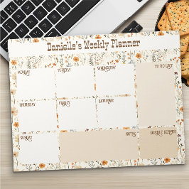 Western Boho Floral Custom Weekly Planer Notizblock