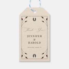 Western Boho Horseshoe Monogram Ranch Farm Wedding Geschenkanhänger