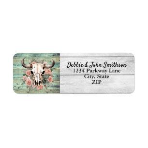 Western Boho Kuh Bläschen Schädelsage Hochzeit