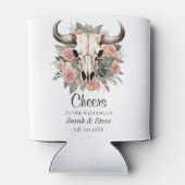 Western Boho Kuh Bläschen Schädelsage Hochzeit Dosenkühler (Rückseite)