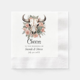 Western Boho Kuh Bläschen Schädelsage Hochzeit Serviette