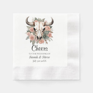 Western Boho Kuh Bläschen Schädelsage Hochzeit Serviette