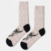 Western Boho Longhorn Floral Socks Socken (Linkes Detail)