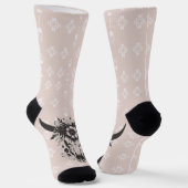 Western Boho Longhorn Floral Socks Socken (Gewinkelt)
