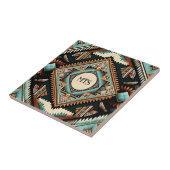 Western Boho Mustermonogramm-Initialen Fliese (Seite)