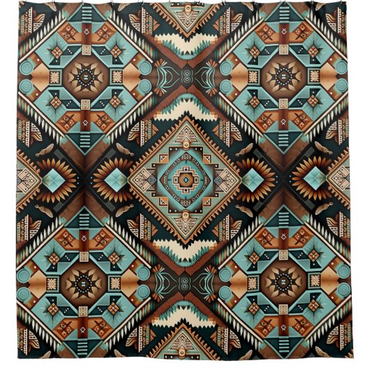 Western Boho Pattern Duschvorhang (Vorderseite)