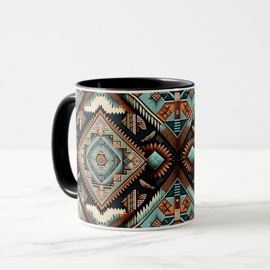 Western Boho Pattern Tasse (Vorderseite Links)