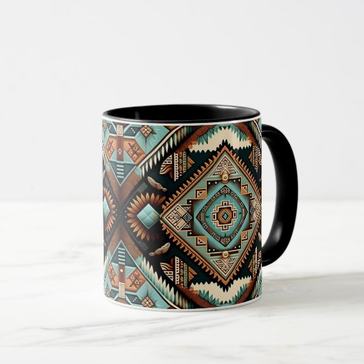 Western Boho Pattern Tasse (VorderseiteRechts)