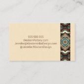 Western Boho Pattern Visitenkarte (Rückseite)