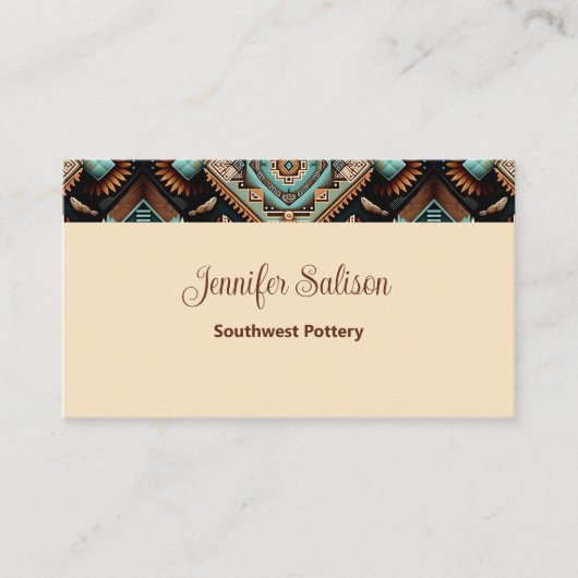 Western Boho Pattern Visitenkarte (Vorderseite)