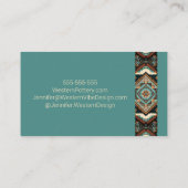 Western Boho Pattern Visitenkarte (Rückseite)