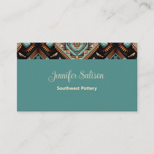 Western Boho Pattern Visitenkarte (Vorderseite)