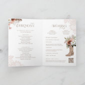 Western Boho Watercolor Floral Cowboy BootssWeddin Programm (Innenseite)