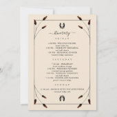 Western Boho Wedding Welcome Card mit Tour Einladung (Rückseite)